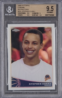 2009/10 Topps Chrome Refractors #101 Stephen Curry Rookie Card (#281/500) – BGS GEM MINT 9.5